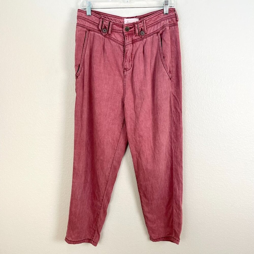 Anthropologie Womens 29P High Rise Pleated Pants Lyocell Blend